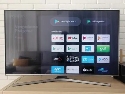 a television screen with a bunch of apps on it at Marina beach Castelldefels in Castelldefels