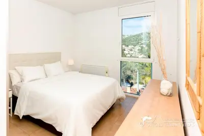 a bathroom with a toilet and a shower at Villa Senita with Private Pool, close to Sitges in Olivella