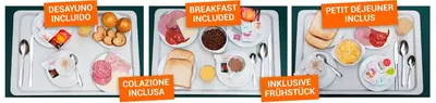 three plastic containers filled with different types of food at Barcelona Pere Tarrés Youth Hostel in Barcelona