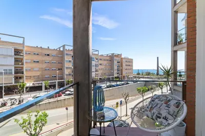 a balcony with a view of a city street at Mediterranean Soul Experience in Montgat