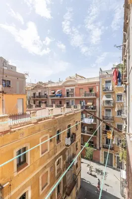a view from the balcony of an apartment building at Lodging Apartments Almirall Beach 42 in Barcelona
