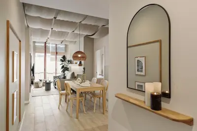 a bathroom with a toilet and a glass shower at Blava - 2 bedrooms in Sant Antoni in Barcelona