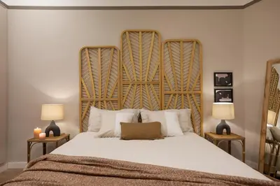 a bedroom with a large bed with two lamps at Tanah - 3 bedrooms and balcony in Eixample Dreta in Barcelona