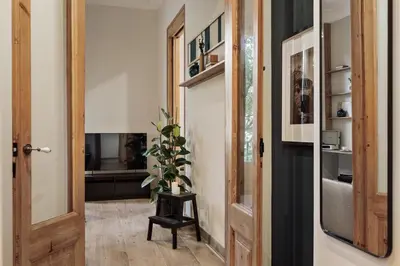 a bathroom with a sink and a shower at Ada - 2 bedrooms and balcony in Eixample Dreta in Barcelona