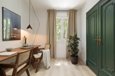 a bathroom with a shower and a toilet and a sink at Arlet - 4 bedrooms in Eixample Dreta in Barcelona