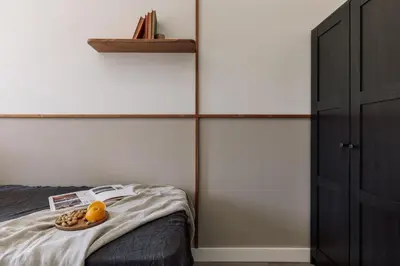 a bedroom with a bed and a large window at Punta - 3 bedrooms with pool in Les Corts in Barcelona