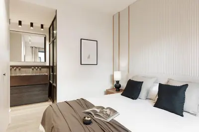 a bathroom with a shower with a toilet and a sink at Fiore - 2 bedrooms in Ciutat Vella in Barcelona