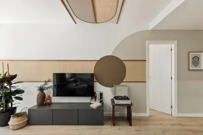 a dining room table with chairs and a lamp at Malena - 3 bedrooms and terrace in Eixample Esquerra in Barcelona