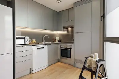 a bathroom with a sink and a toilet and a shower at Altos - 2 bedrooms in El Poblenou in Barcelona