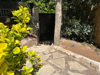 a tree sitting in the middle of a garden at Can Bosquet - Casa de invitados adosada a casa familiar in Corbera de Llobregat