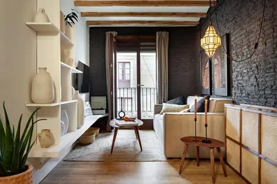 a bathroom with a shower and a toilet and a sink at Anfa - 2 bedrooms in El Born in Barcelona