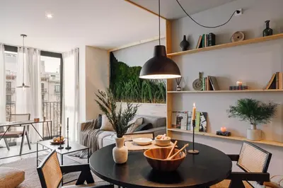 a bathroom with a sink and a mirror at Aneto - 3 bedrooms in Eixample Esquerra in Barcelona