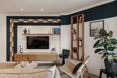 a kitchen and living room with a couch and a table at Levent - 3 bedrooms and terrace in Sant Antoni in Barcelona