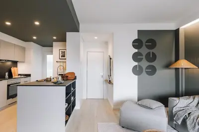 a bathroom with a white sink and a toilet at Haring - 2 bedrooms in Gràcia in Barcelona