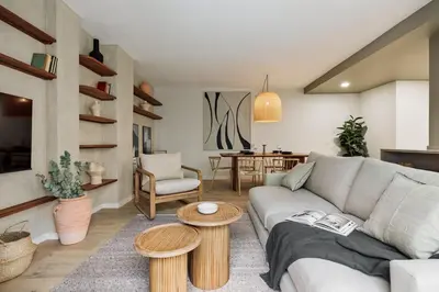 a bathroom with a white sink and a shower at Begur - 3 bedrooms and terrace in Sant Gervasi in Barcelona