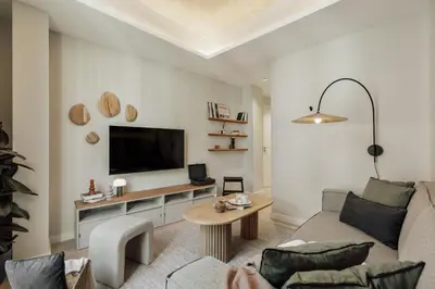 a bathroom with a shower and a sink at Kevran - 2 bedrooms and terrace in Sant Pere in Barcelona
