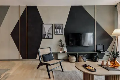 a bedroom with a bed and a black wall at Basil - 3 bedrooms and terrace in Sant Gervasi in Barcelona