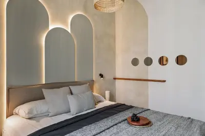 a hallway of a home with a table and a mirror at Minchin - 1 bedroom, balcony and pool in Poblenou in Barcelona