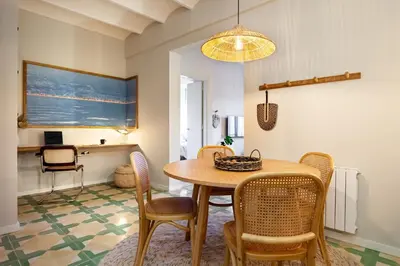 a bathroom with a sink and a mirror at Lidi - 2 bedrooms and balcony in Eixample Esquerra in Barcelona