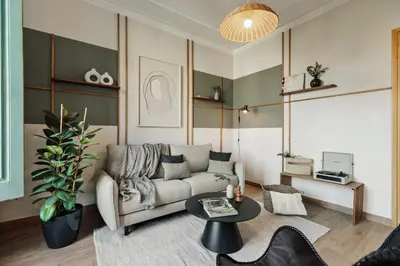 a bathroom with a sink and a mirror at Chixoy - 3 bedrooms and balcony in Eixample Dreta in Barcelona