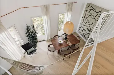a bedroom with a bed with a bowl of fruit on it at Mille - 2 bedrooms and terrace in Poblenou in Barcelona