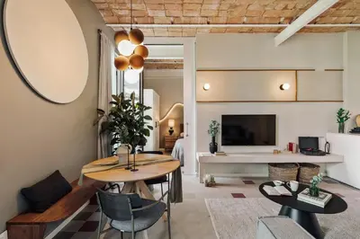 a bathroom with a sink and a shower at Uyuni - 2 bedrooms and balcony in Eixample Dreta in Barcelona