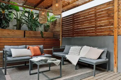 a hallway with a basket hanging on a wall at Zuma - 1 bedroom and terrace in Eixample Esquerra in Barcelona