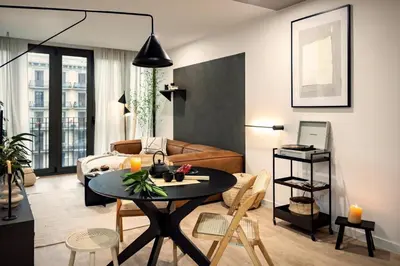 a bathroom with a sink and a toilet at Tokashi - 2 bedrooms and balcony in Eixample Dreta in Barcelona