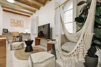 a bathroom with a sink and a shower at Sitges - 2 bedrooms in St Pere Sta Caterina i Ribera in Barcelona