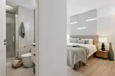 a living room with two couches and a table at Velia - 2 bedrooms and terrace in Ciutat Vella in Barcelona