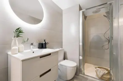 a sliding glass door leading to a dining room at Velia - 2 bedrooms and terrace in Ciutat Vella in Barcelona