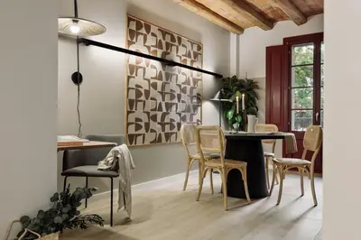 a bedroom with a bed and a window at Cadaques - 1 bedroom and balcony in Sant Antoni in Barcelona