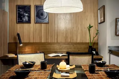 a living room with a couch and a mirror at Shokai - 1 bedroom in Ciutat Vella in Barcelona