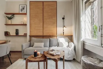 a bedroom with a bed with a book on it at Cadi - 1 bedroom apartment in Sant Gervasi in Barcelona
