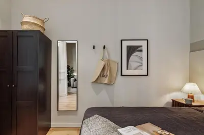 a bathroom with a sink and a shower at Gava - 3 bedrooms and terrace in Sagrada Família in Barcelona