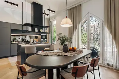 a bedroom with a large bed and a window at Halea - 3 bedrooms w/ terrace in Eixample Esquerra in Barcelona
