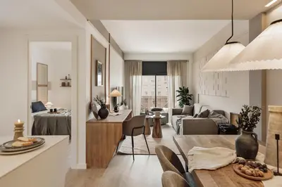 a balcony with a chair and a window at Huila - 2 bedrooms and balcony in Les Corts in Barcelona