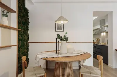 a bedroom with a bed with a tray on it at Belua - 2 bedrooms in Sarrià in Barcelona