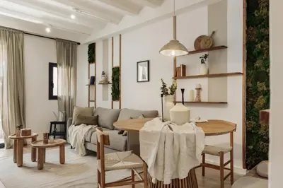 a bathroom with a white sink and a shower at Belua - 2 bedrooms in Sarrià in Barcelona
