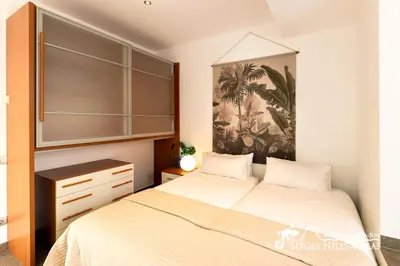 a bunk bed room with two bunk beds and a bunk bed at Cool & Modern Villa Giovanna with Air Conditioning, Private Pool & Sea Views in Sitges
