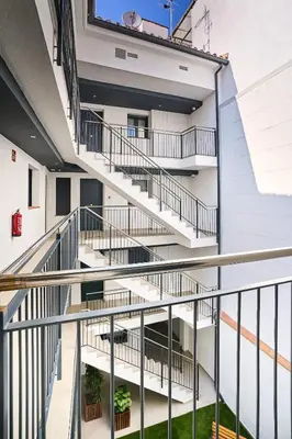 a view of the stairs of a building at Tr3sor B2 in Calella