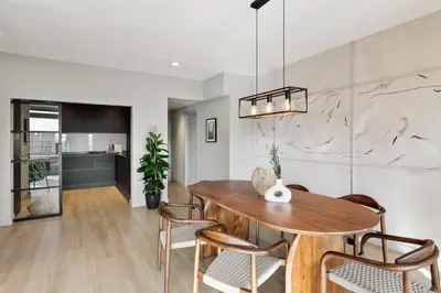 a bedroom with a bed and a desk and a chair at Montseny - 2 bedroomd and terrace in Montseny in Barcelona