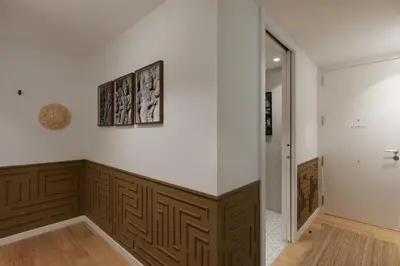 a room with a desk and chairs in a room at Lingga - 2 bedrooms and terrace in Gràcia in Barcelona