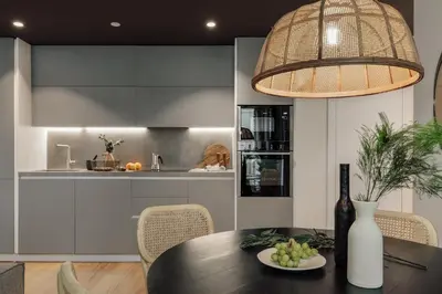 a living room with a large mirror on the wall at Mawun - 2 bedrooms in Gràcia in Barcelona