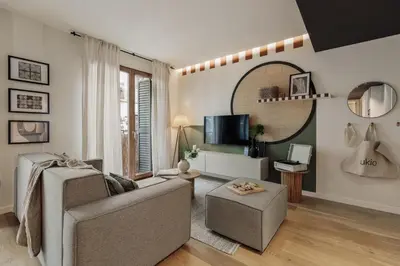 a bathroom with a sink and a toilet and a shower at Mawun - 2 bedrooms in Gràcia in Barcelona