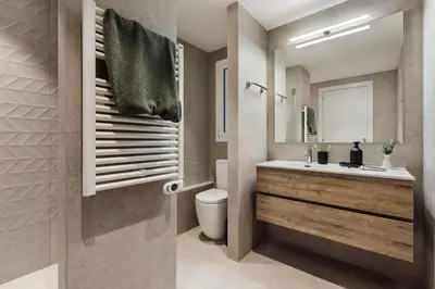 a home office with a desk and a hallway at Kadikoy - 4 bedrooms and terrace in Sant Gervasi in Barcelona