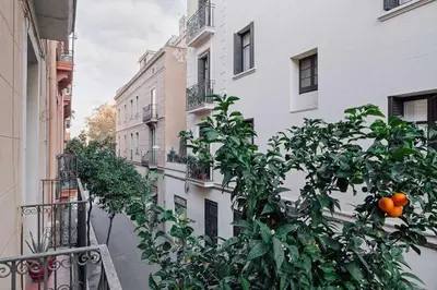 a bathroom with a shower and a toilet and a sink at Velez - 1 bedroom in Gràcia in Barcelona