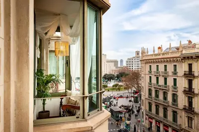 a living room with a door leading to a bedroom at Sipura - 3 bedrooms and balcony in Eixample Dreta in Barcelona