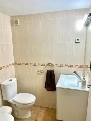 a bathroom with a white toilet and a sink at Apartamento vacaciones Barcelona in Barcelona