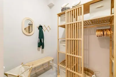 a room with a bunk bed and a shelf at BOLIVIA. NEWLY RENOVATED FULL APARTMENT WITH BRIGHT TERRACE in Barcelona
